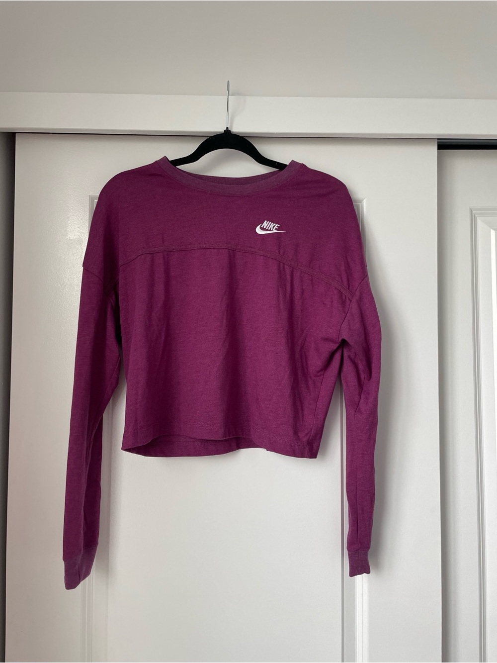 Nike Women's Long-Sleeve Crewneck Top - Berry
